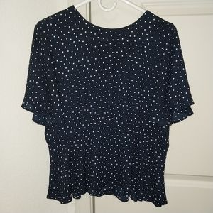Loft Polka Dot Peplum Blouse